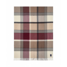 Lexington Ternet plaid i genanvendt uld, sten/bordeaux/beige
