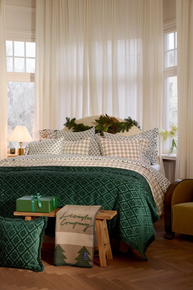 Lexington Tree jacquard genanvendt uld plaid