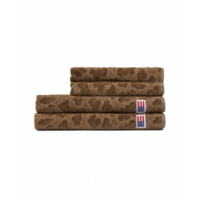 Lexington Velour jacquard håndklæde med bladmønster, oliven