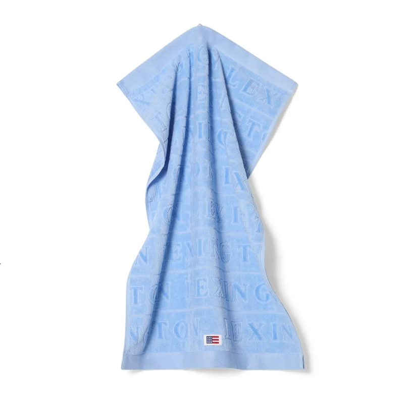 Lexington Velour Jacquard Logo Håndklæde – Blue Sky