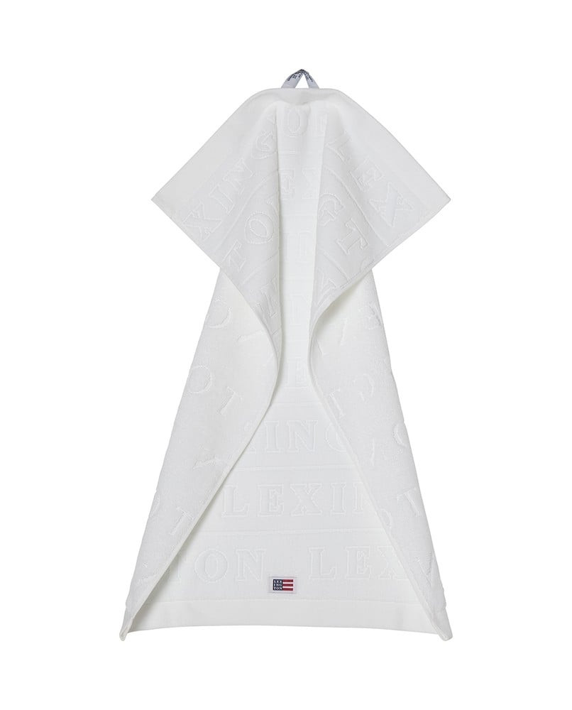 Lexington Velour logo håndklæde sæt af 4, hvid (50x70/70x130cm)