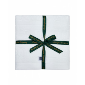 Lexington Velour logo håndklæde sæt af 4, hvid (50x70/70x130cm)