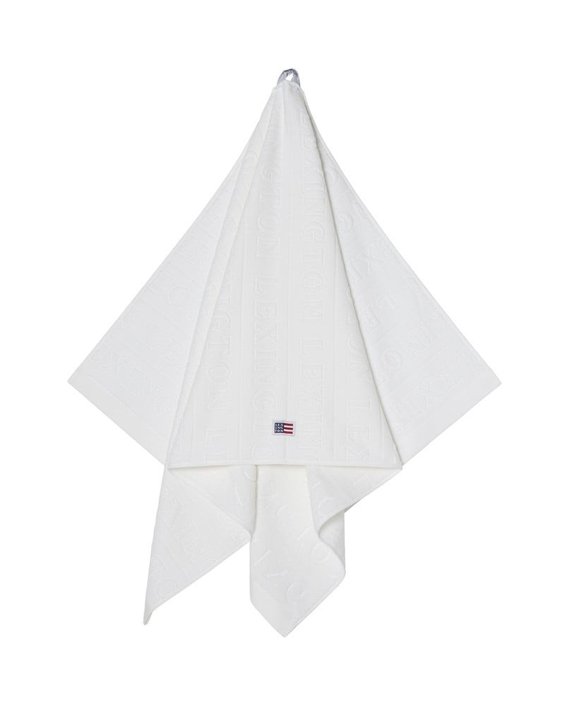Lexington Velour logo håndklæde sæt af 4, hvid (50x70/70x130cm)