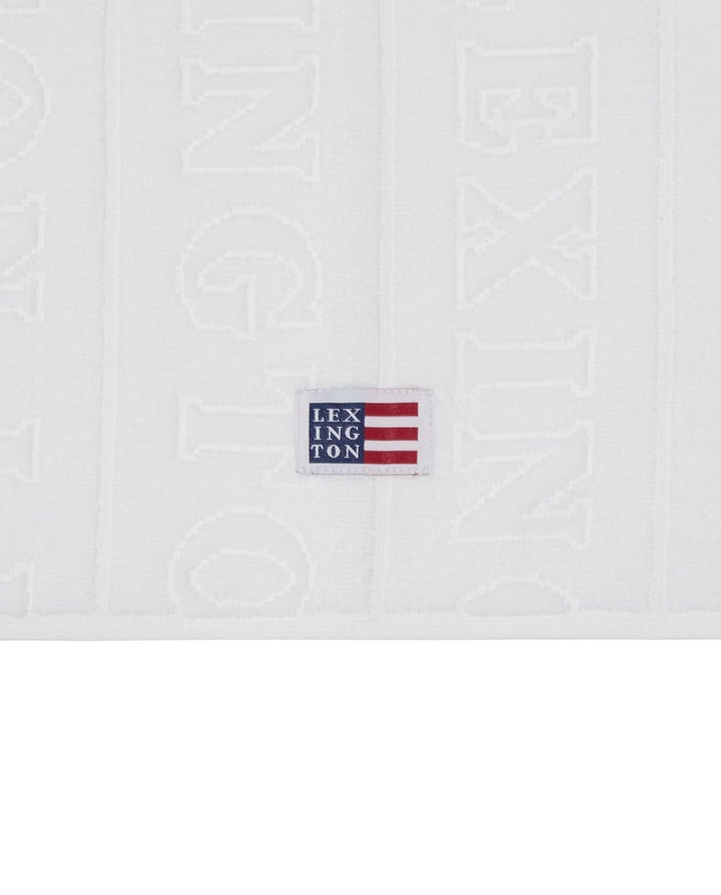 Lexington Velour logo håndklæde sæt af 4, hvid (50x70/70x130cm)