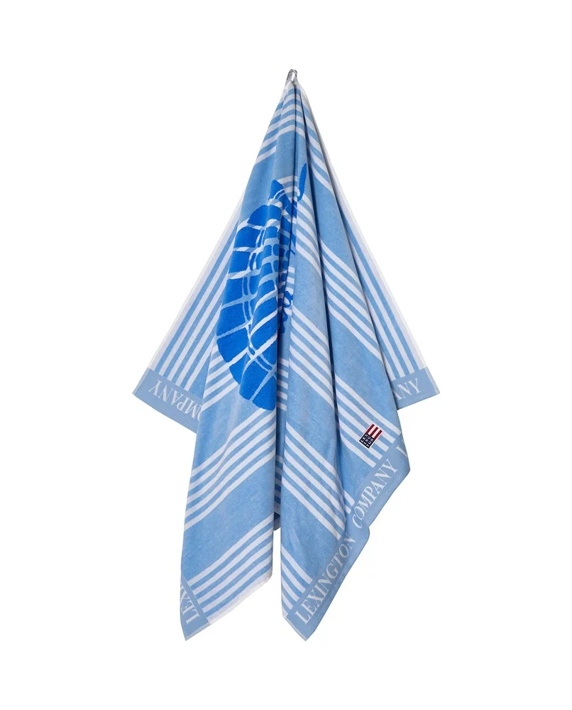 Long island beaches-strandhåndklæde i bomuldsvelour, blå