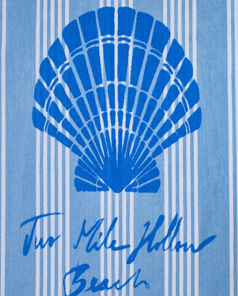 Long island beaches-strandhåndklæde i bomuldsvelour, blå