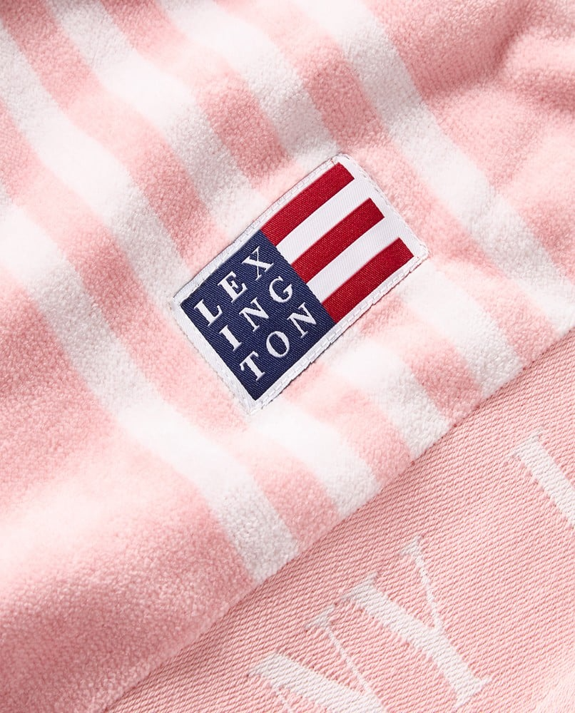 Long island beaches-strandhåndklæde i bomuldsvelour, lyserød/koral