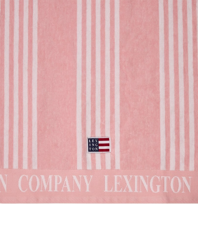 Long island beaches-strandhåndklæde i bomuldsvelour, lyserød/koral