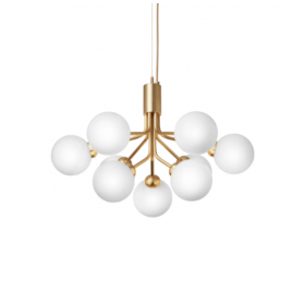 Nuura Apiales 9 Lysekrone Brushed Brass/Opal White