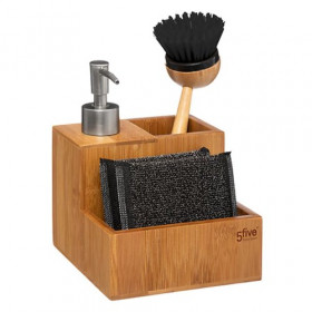 Five® Sæbedispenser med bambusbakke og tilbehør