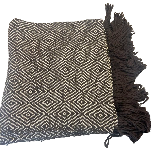 Sevilla Throw tæppe - Large/Black&Cream