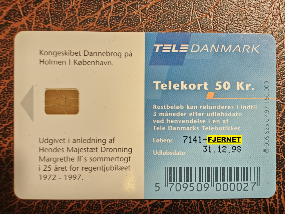 50 kr. Telekort - Kongeskibet
