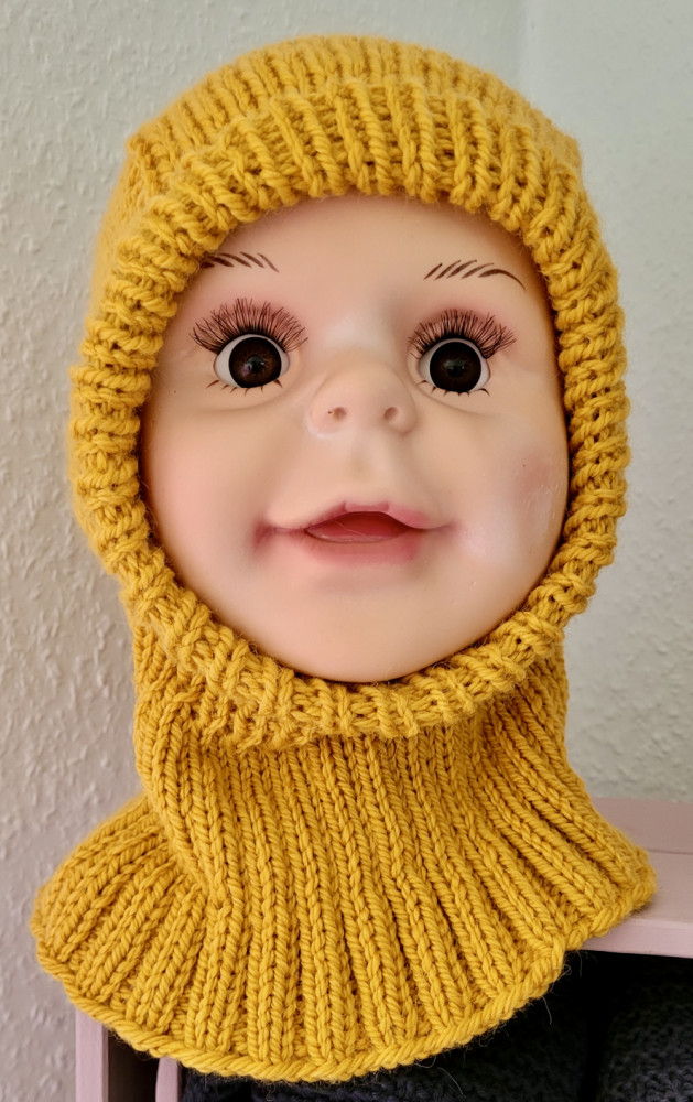 Balaclava til børn, karrygul