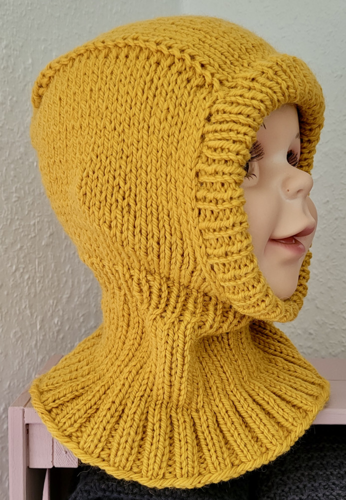 Balaclava til børn, karrygul