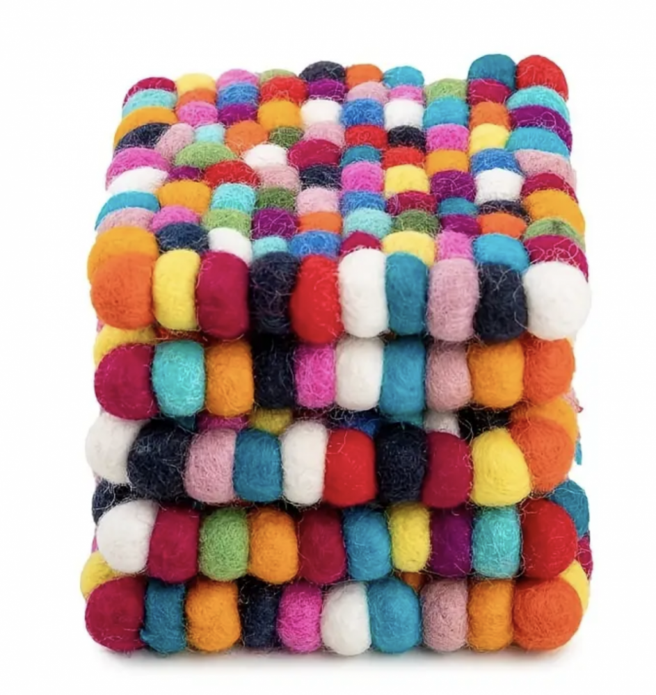 Bordskåner i filtet uld - multicolor 2 stk