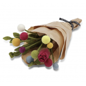 Buket med filtede blomster, Biku