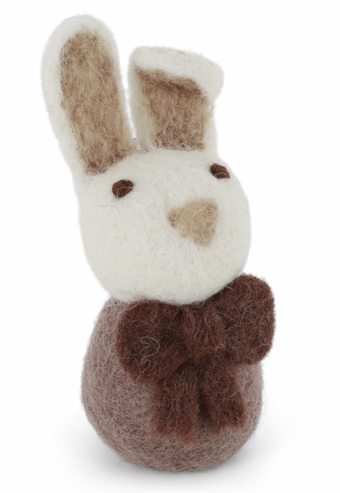 Filtet kanin med sløjfe, rosa