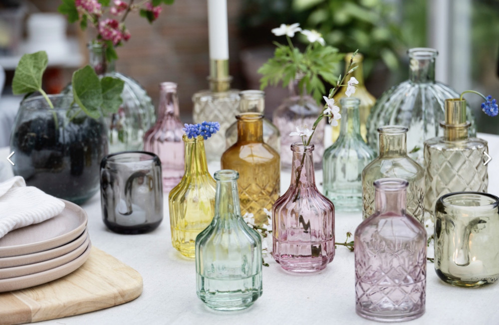 Fyrfadsstage i grå glas