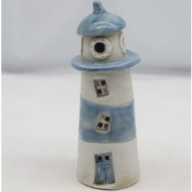 Fyrtårn hvid/lyseblå