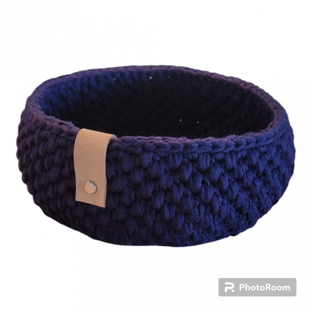 Hæklet brødkurv, blå