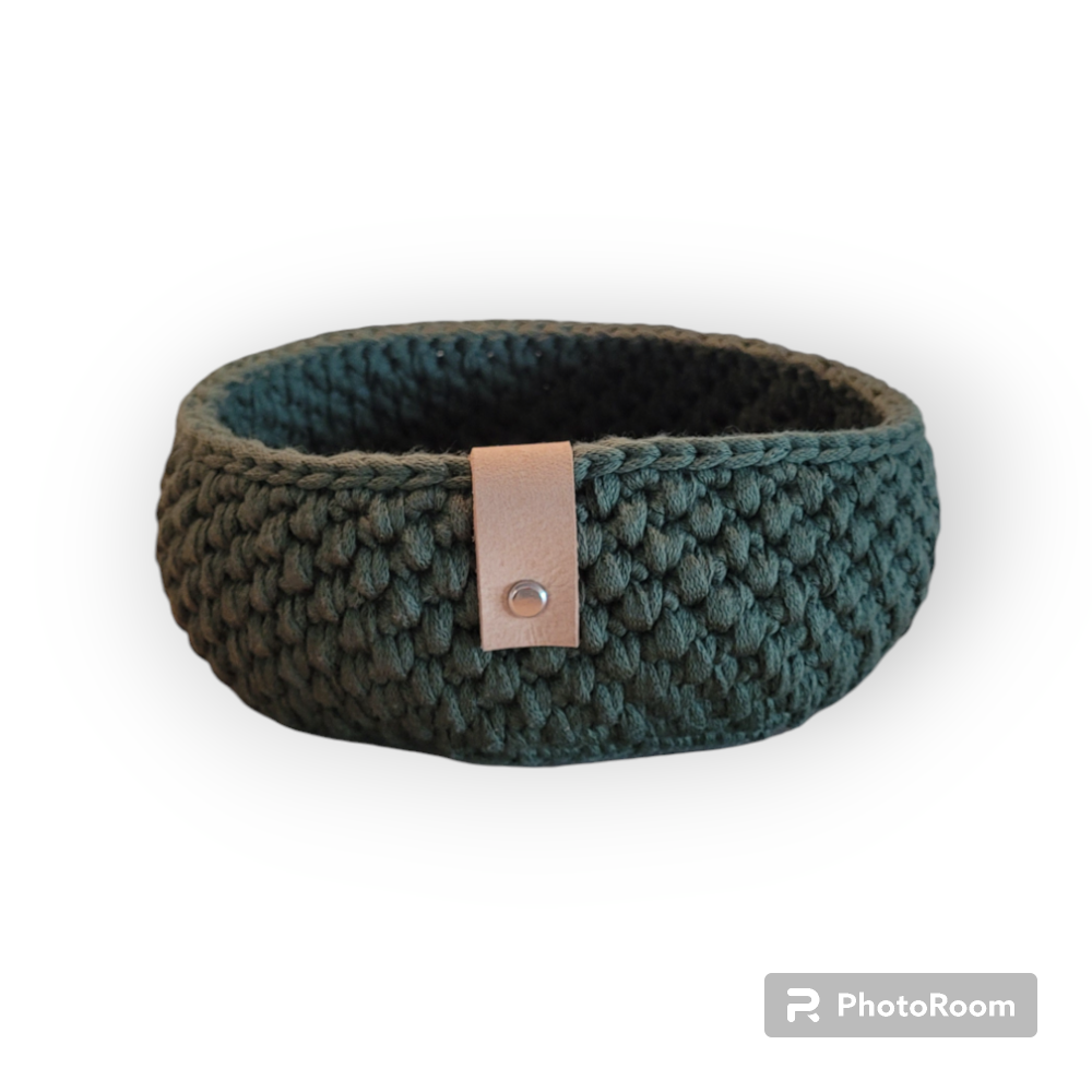 Hæklet brødkurv, grøn