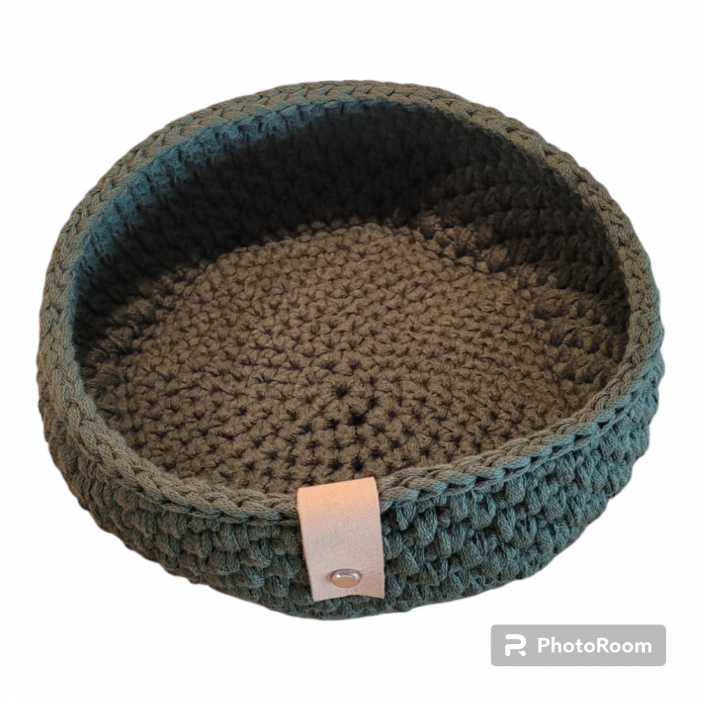 Hæklet brødkurv, grøn