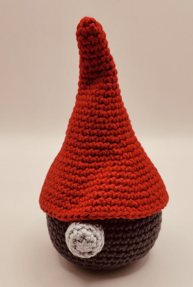 Hæklet gnom stor, rød