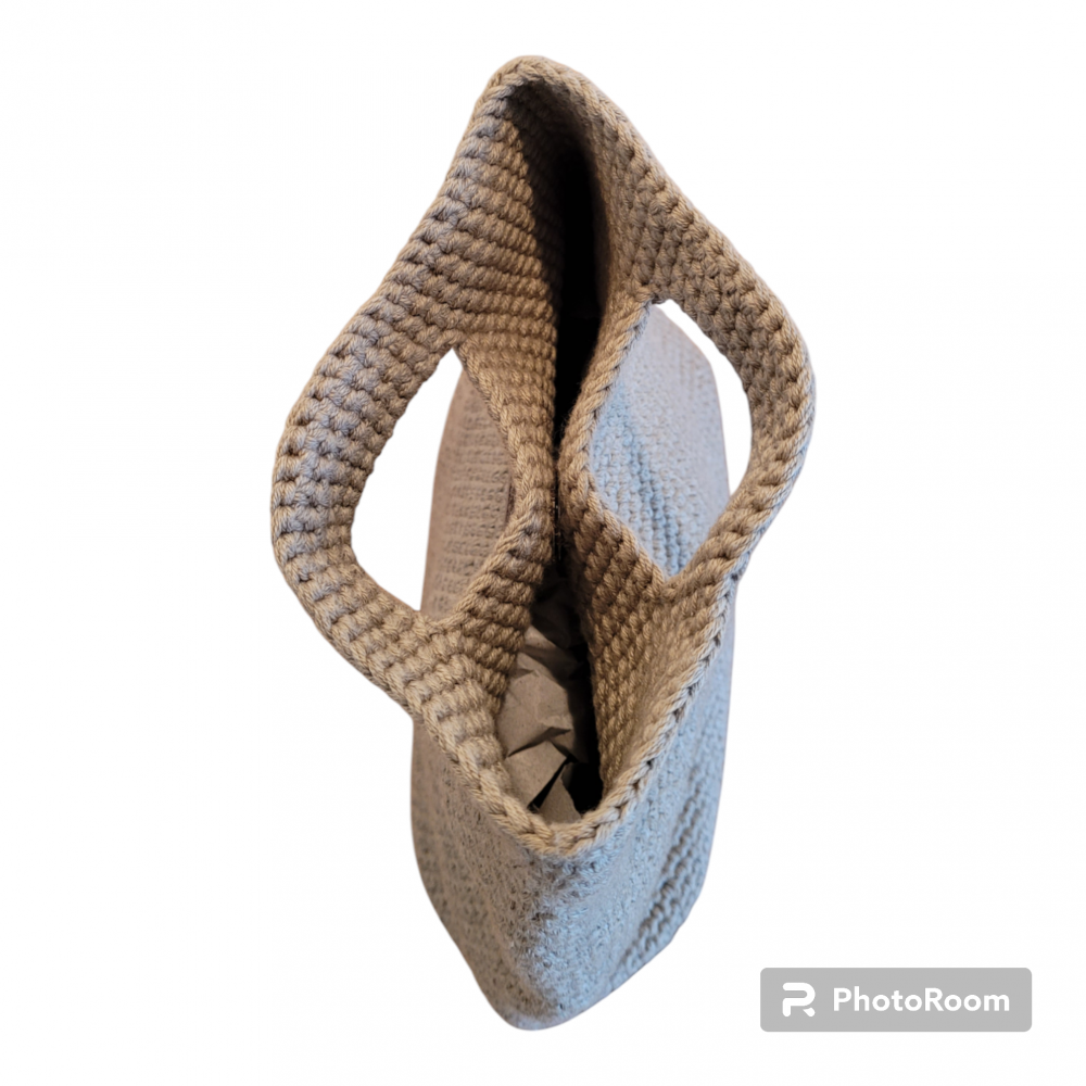 Hæklet taske, beige