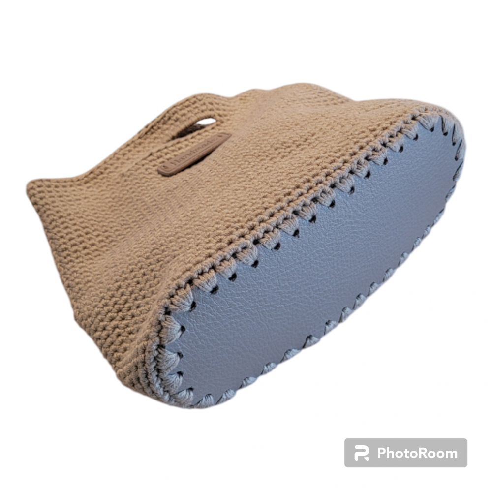 Hæklet taske, beige