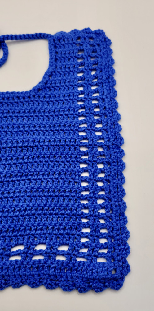 Hagesmæk med mønster, blå