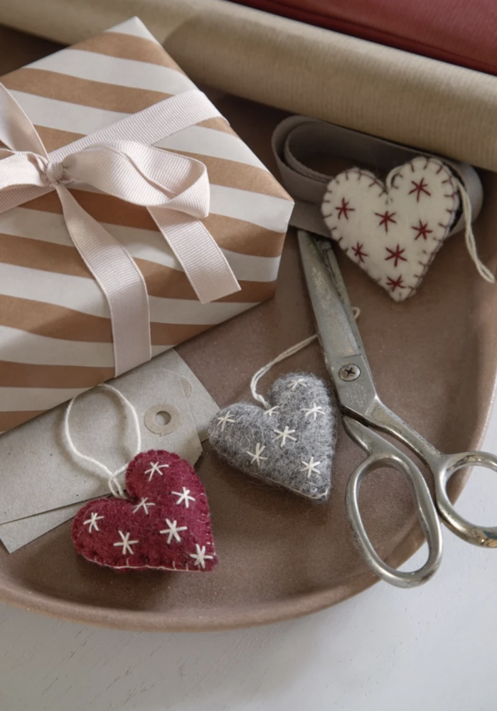 Julehjerter med påsyet stjerne
