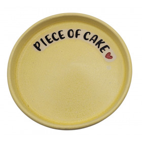 Kagetallerken i keramik, gul