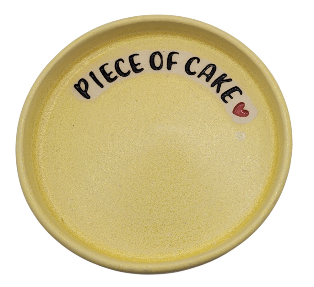 Kagetallerken i keramik, gul