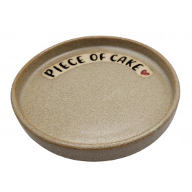 Kagetallerken i keramik, sandfarvet