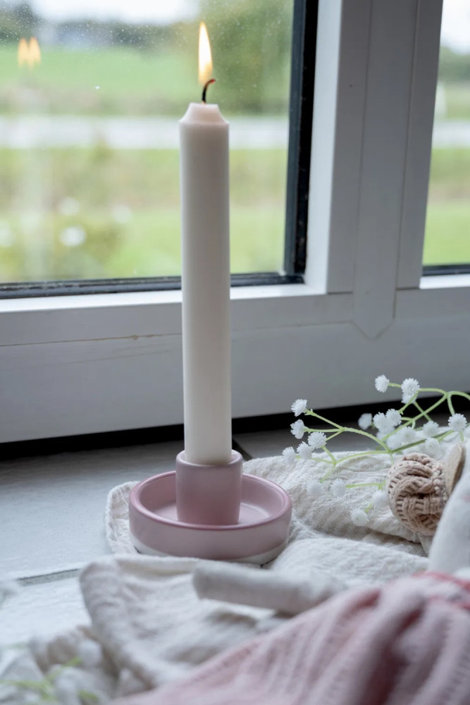 Keramik lysestage, lysblå