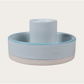 Keramik lysestage, lysblå