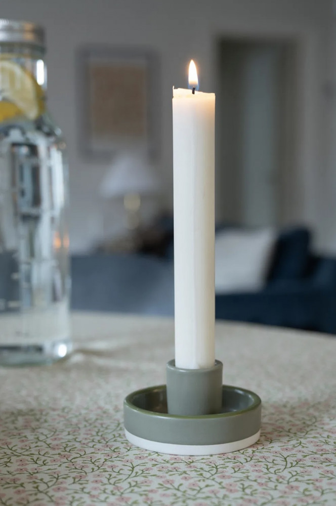 Keramik lysestage, lysblå