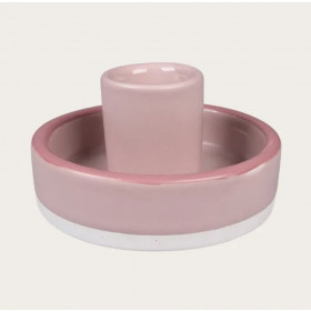 Keramik lysestage, rosa