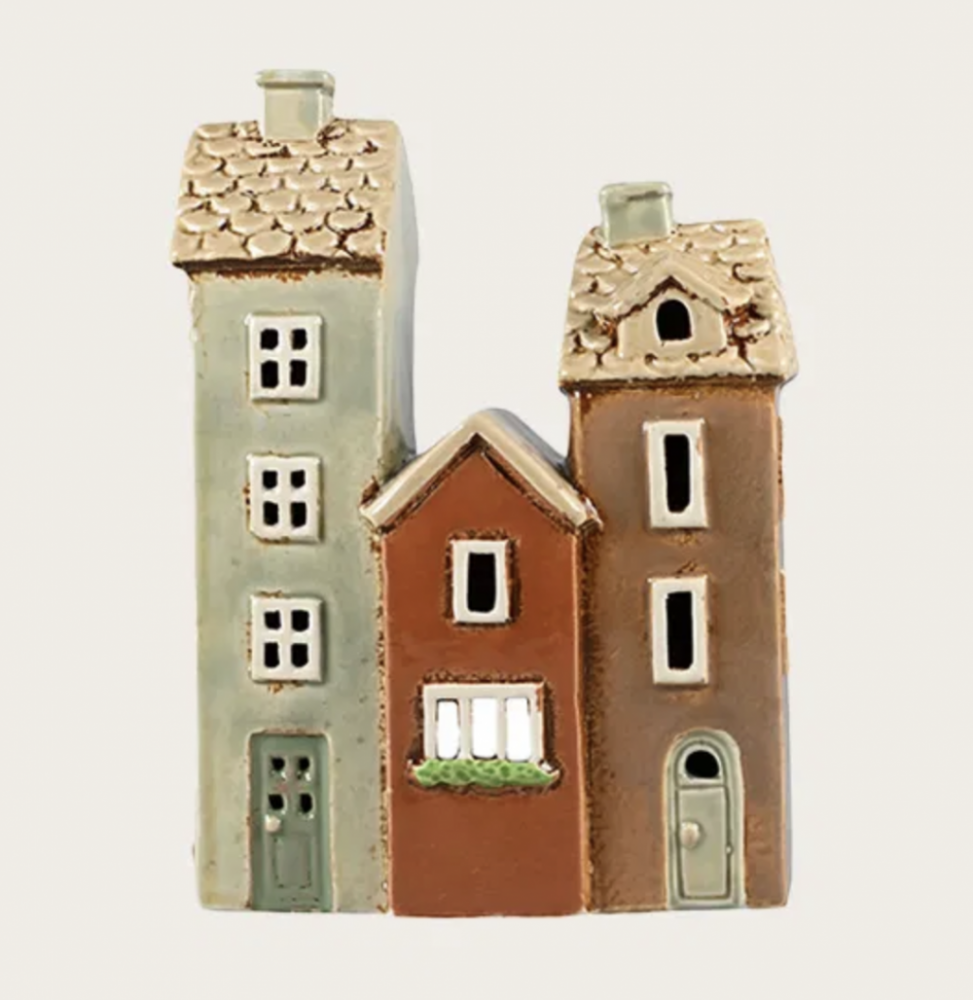 Keramikhus brunt til fyrfadslys