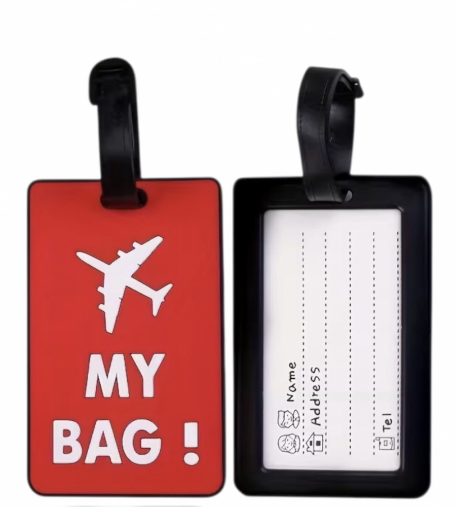 Kuffertmærke, “Keep calm and travel”.