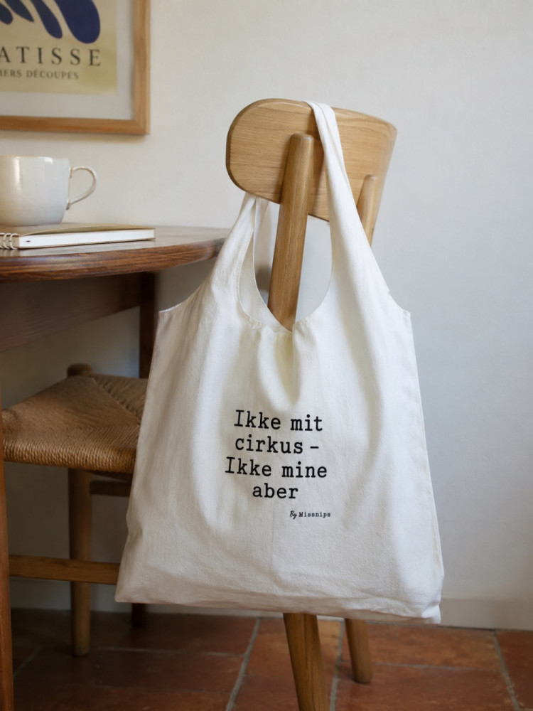 Lærredstaske – "Ikke mit cirkus – Ikke mine aber"