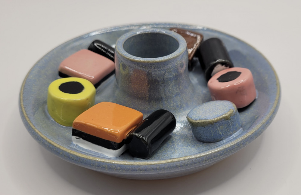 Lakridskonfekt lysestage, blå