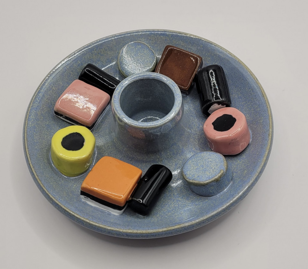 Lakridskonfekt lysestage, blå