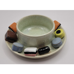 Lakridskonfekt lysestage, grøn