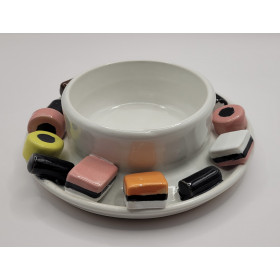 Lakridskonfekt lysestage, hvid