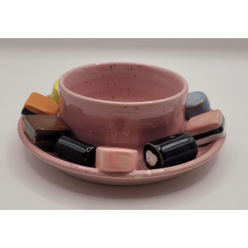 Lakridskonfekt lysestage, lyserød