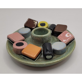 Lakridskonfekt lysestage, skovgrøn