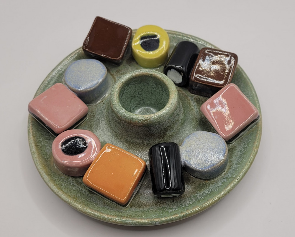 Lakridskonfekt lysestage, skovgrøn