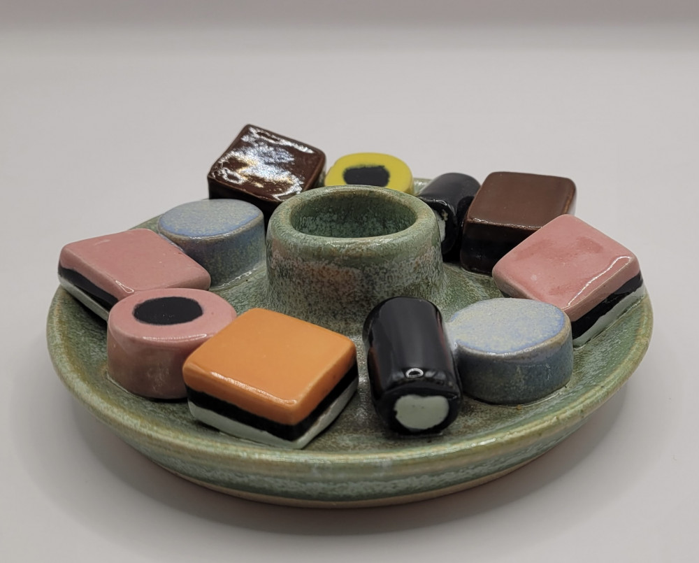 Lakridskonfekt lysestage, skovgrøn