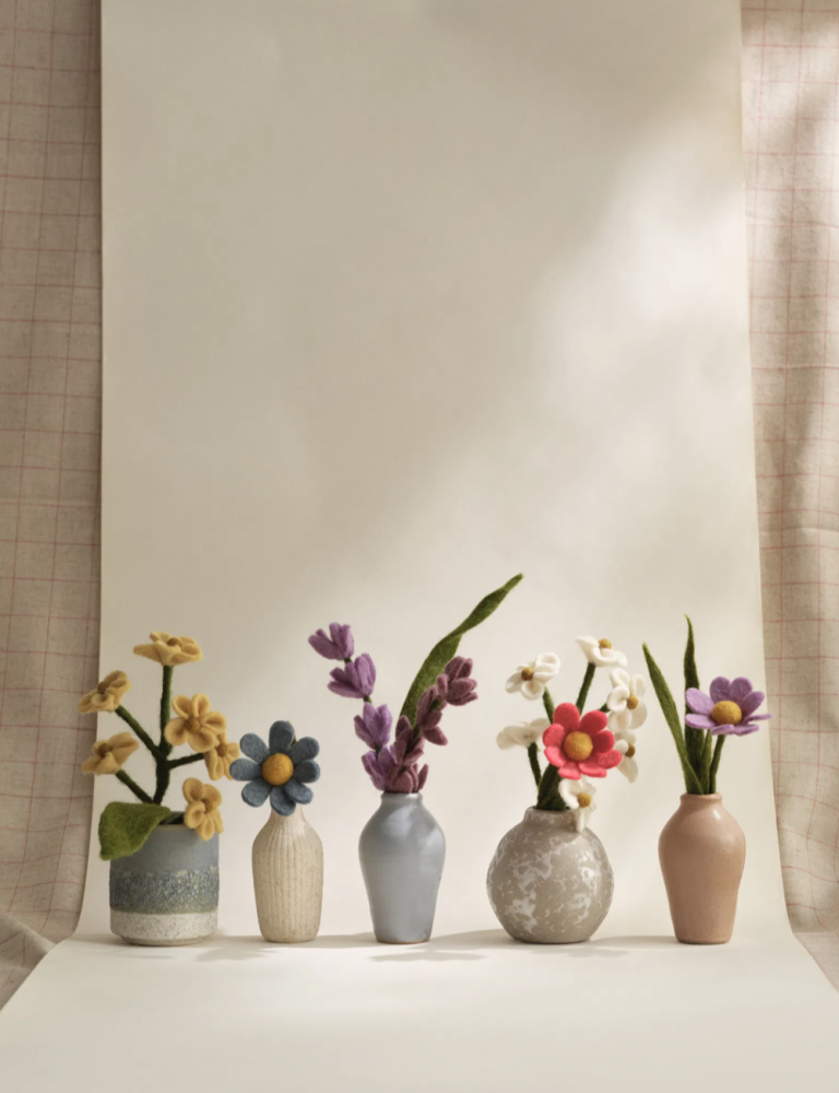 Lavendel og blad - sæt med 3 dele. 18cm